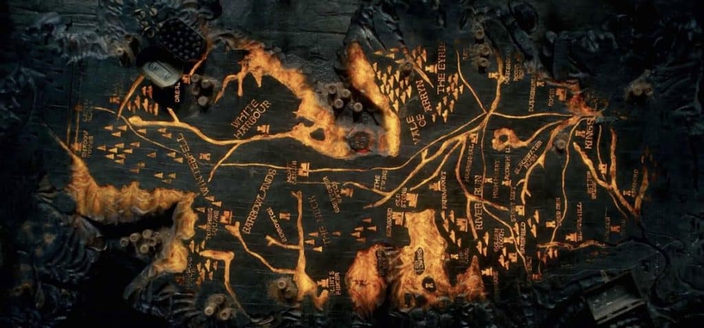 The painted table on Dragonstone seen in the House of the Dragon finale