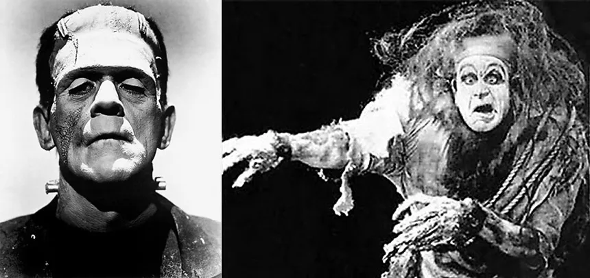 Frankenstein side by side. scariest