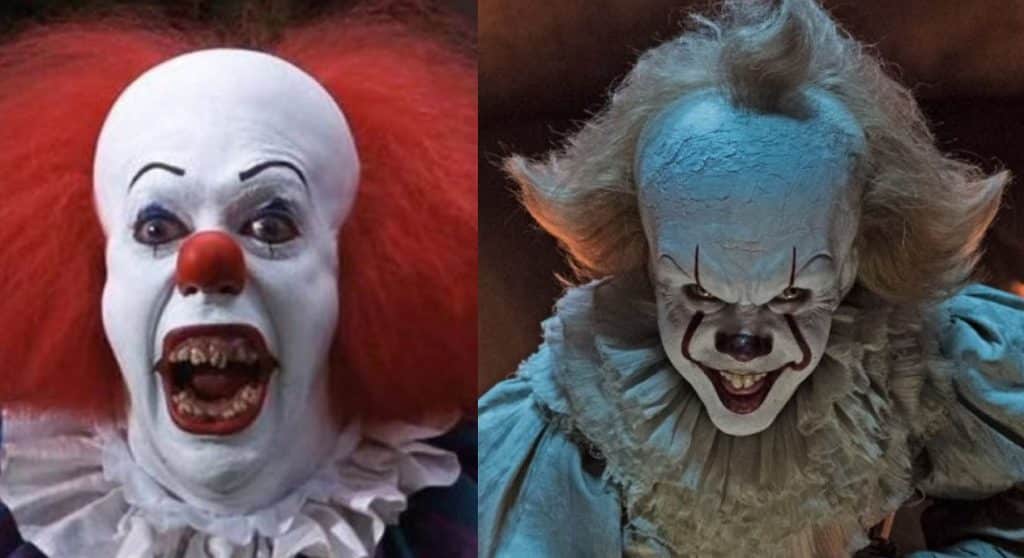 scariest side by side of pennywise (1990) and pennywise (2017-2019)