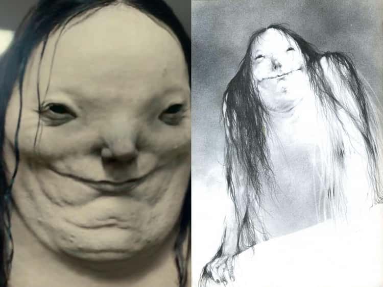 scariest /photo side by side of the pale lady
