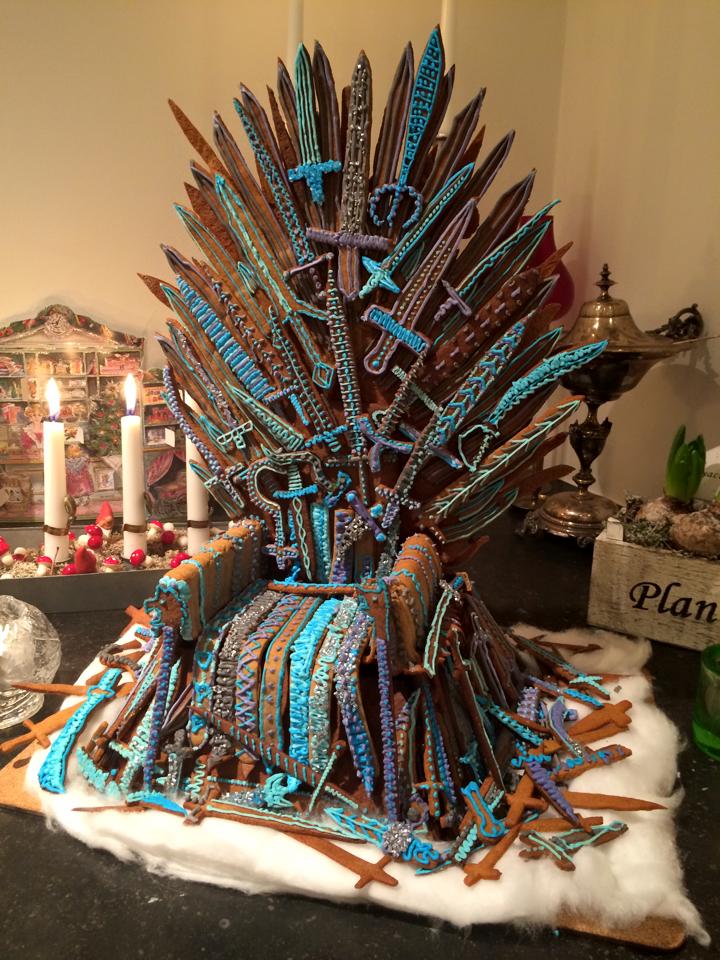 The Iron Throne from Games of Throne gingerbread houses