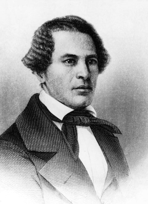 A portrait drawing of William Wells Brown.