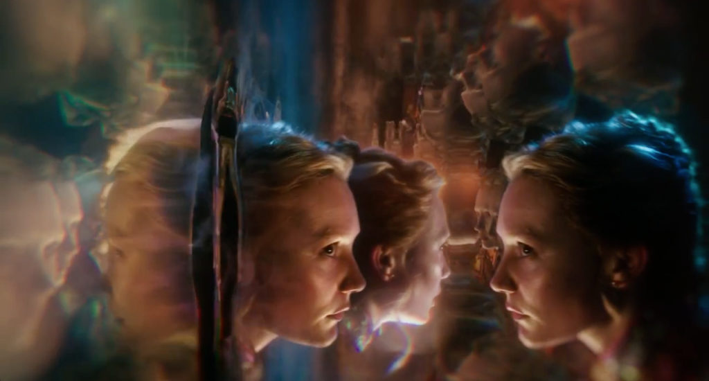 Alice looking through a glass