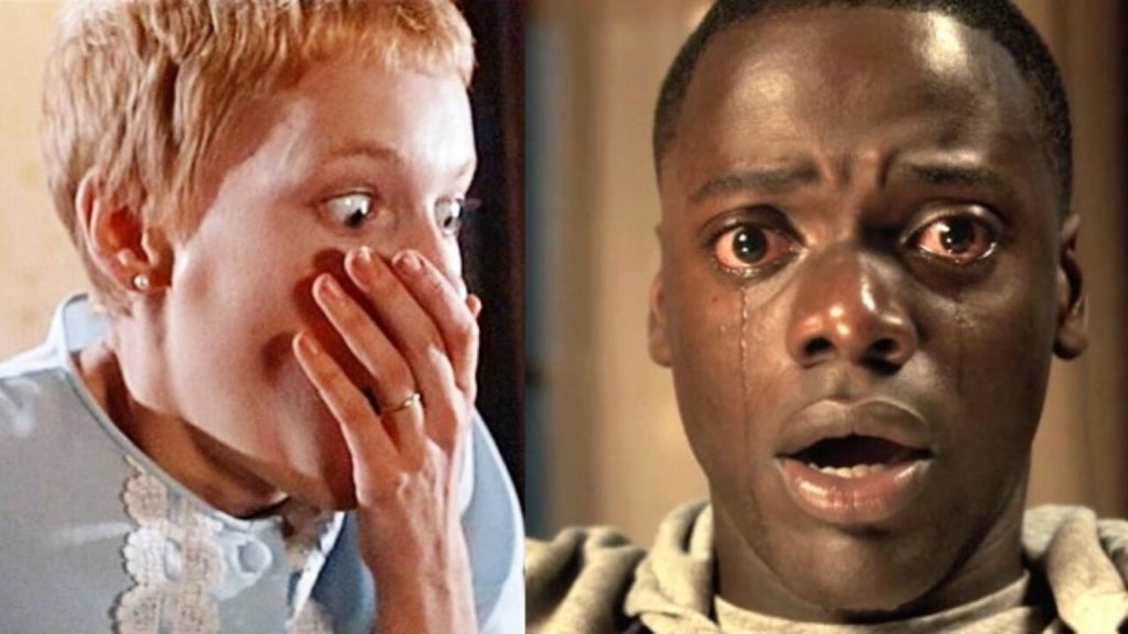 rosemary and Chris (from get out) looking shocked and scared