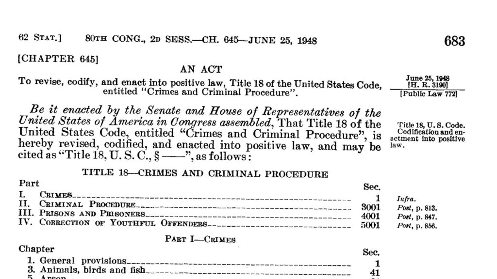 Front Matter of Title 18, Chapter 645, Page 683.