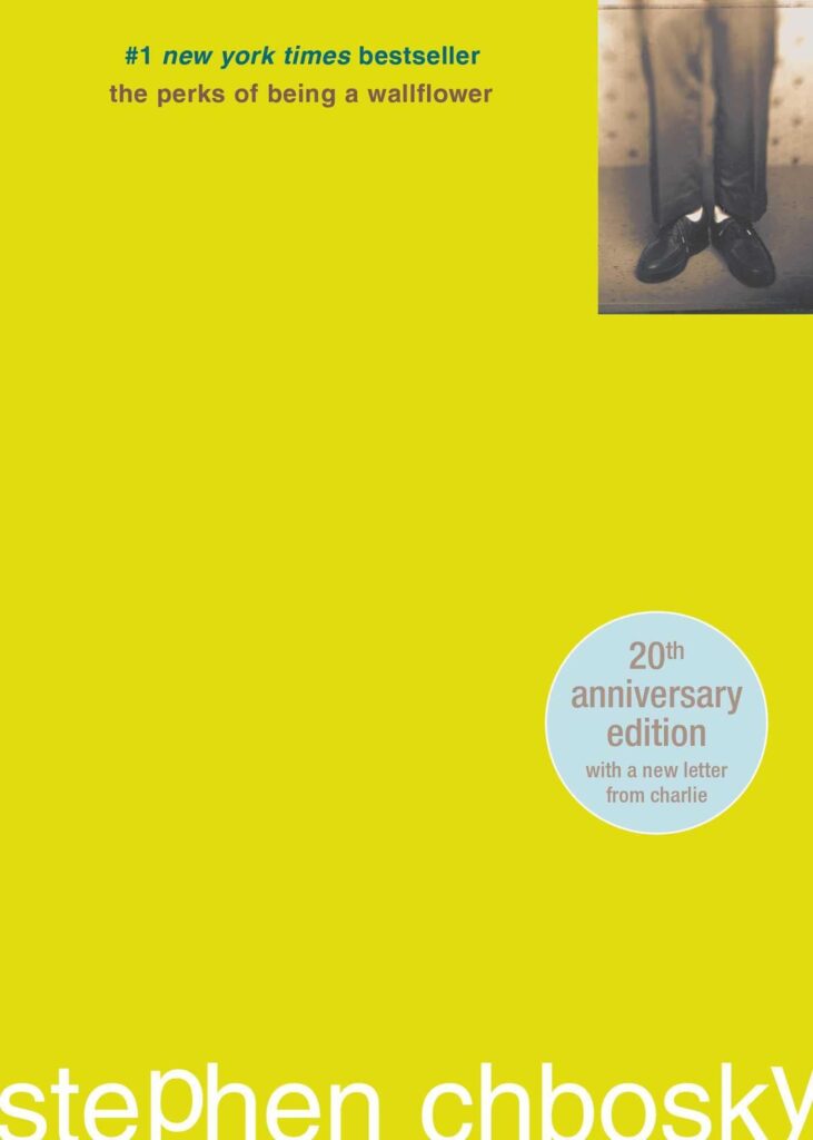 Perks of Being a Wallflower by Stephen Chbosky-- yellow green book