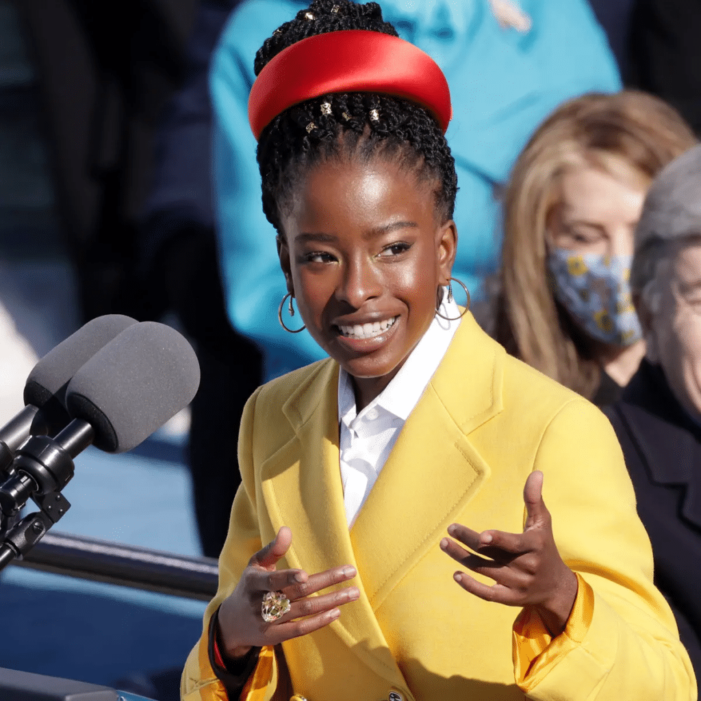 Amanda Gorman during the 2021 inauguration.