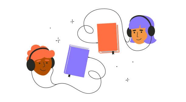 two-people-listening-to-books-with-headphones-audiobooks