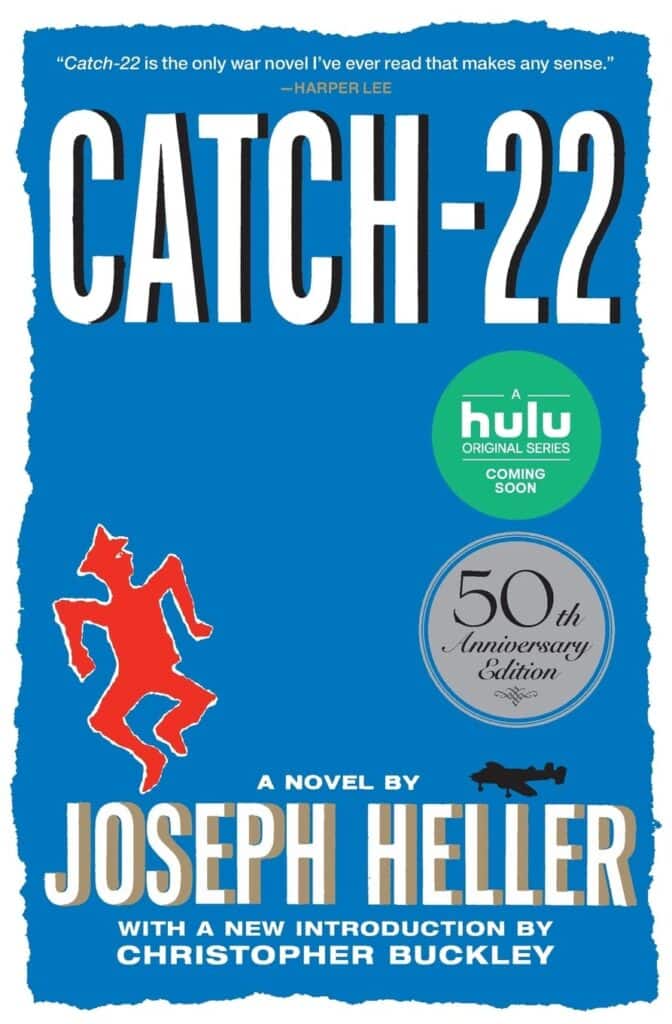 60s-kids-check-out-your-birth-years-most-popular-book-catch-22-book-cover-blue-with-red-man-siloette-with-hat