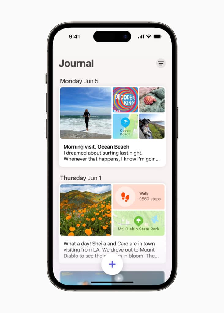 projected-image-of-apple's-journal-app