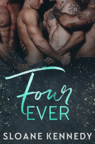 four-ever-sloane-kennedy-four-shirtless-men-holding-one-another-book-cover-polyamorous-literature-polyamory