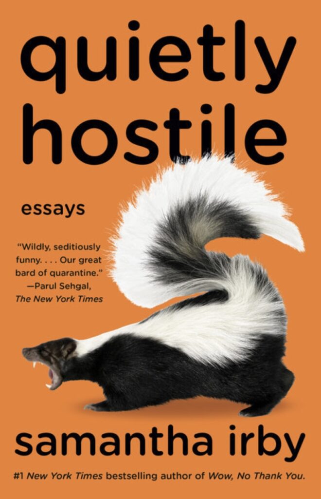 quietly-hostile-essays-skunk-against-orange-background