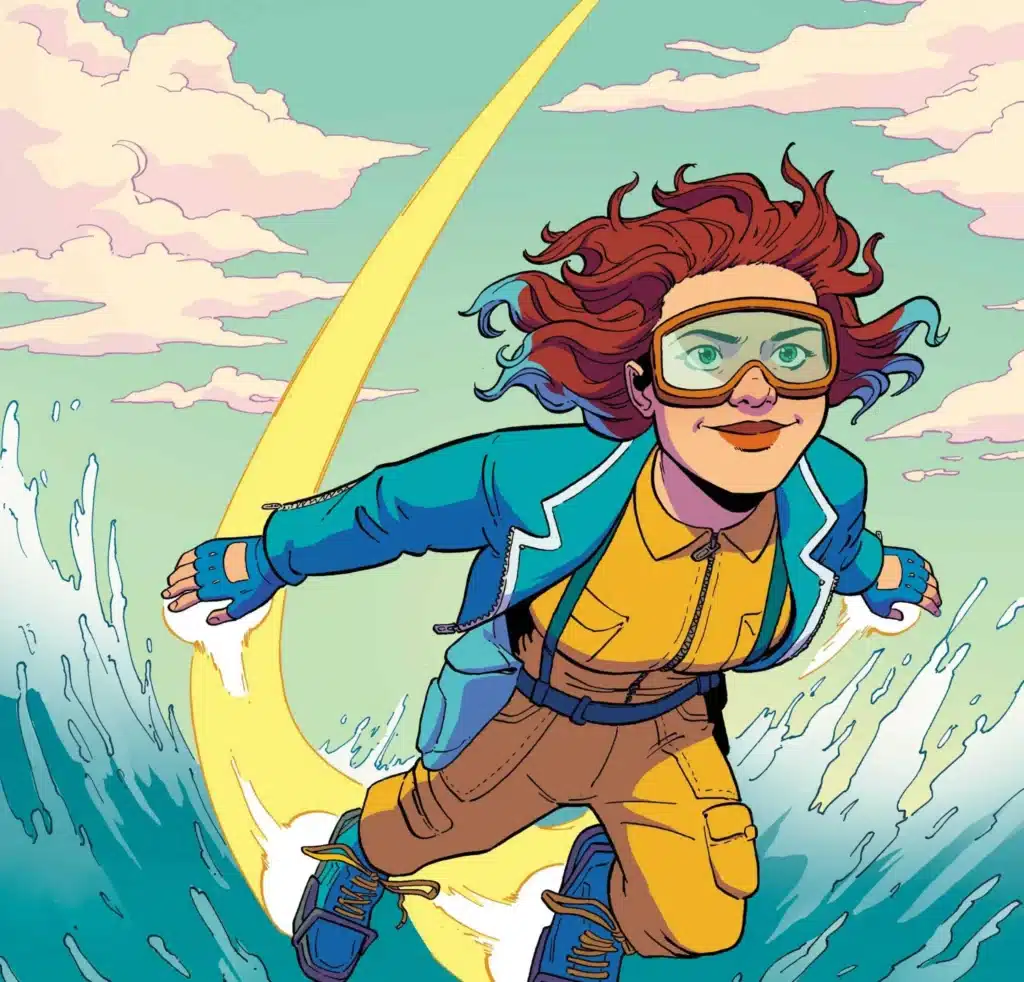 GQ-Escapade-ruining-over-the-ocean-while-wearing-her-yellow-suit-and-blue-jacket
