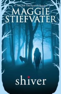 book-recommendations-shiver-cover-blue-trees-with-girl-and-wolf-in-background-BTS-songs