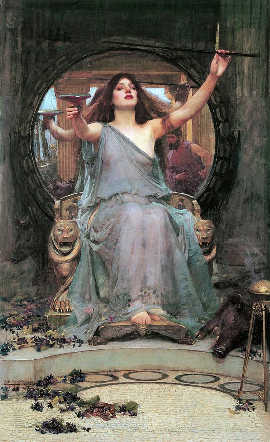 Circe-Offering-the-Cup-to-Ulysses-1891-oil-painting-by-John-William-Waterhouse-witches-literature