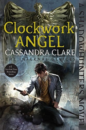 clockwork-angel-book-cover-throuples-man-kneeling-with-sword-golden-angel-love-triangles