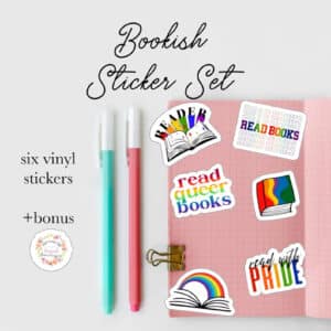 10-tempting-gifts-queer-book-nerds-will-love-six-pride-reading-stickers-and-one-bonus-sticker-lab;ed-bookish-sticker-set