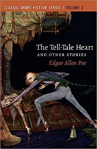 the-tell-tale-heart-and-other-stories-edgar-allen-poe-book-cover-drawing-of-thin-man-with-cape-leaning-over-corpse-and-looking-over-shoulder