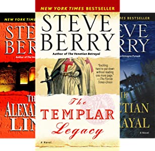 The Templar Legacy, The Alexandia Link, and The Venetian Betrayal covers from the Cotton Malone series