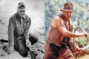 roy-chapman-andrews-old-photo-next-to-harrison-ford-as-indiana-jones-still