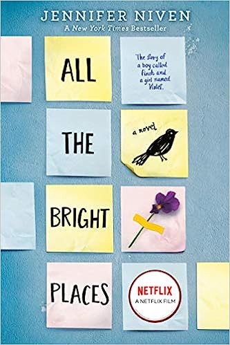 all-the-bright-places-book-cover-blue-background-with-pastel-sticky-notes-speak-now-taylor-swift-recommendations