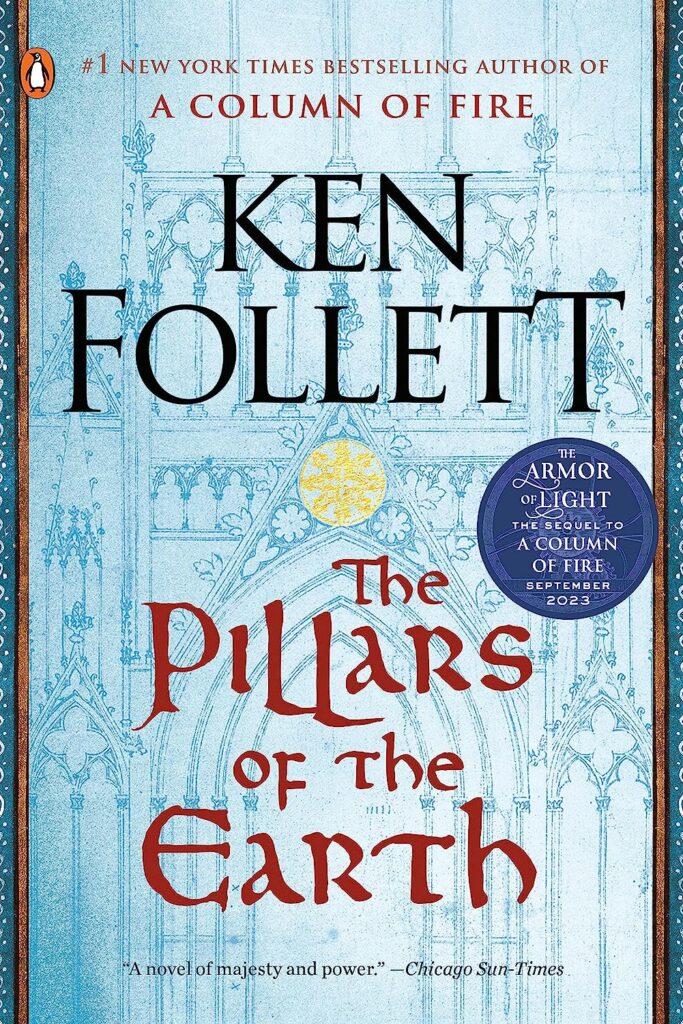 most-popular-books-from-your-birth-year-80s-edition-the-pillars-of-earth-book-cover-blue-sketchy-church-background