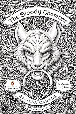 the-bloody-chamber-angela-carter-book-cover-bookstr-book-club-black-and-white-frawing-of-an-intricate-door-knocker